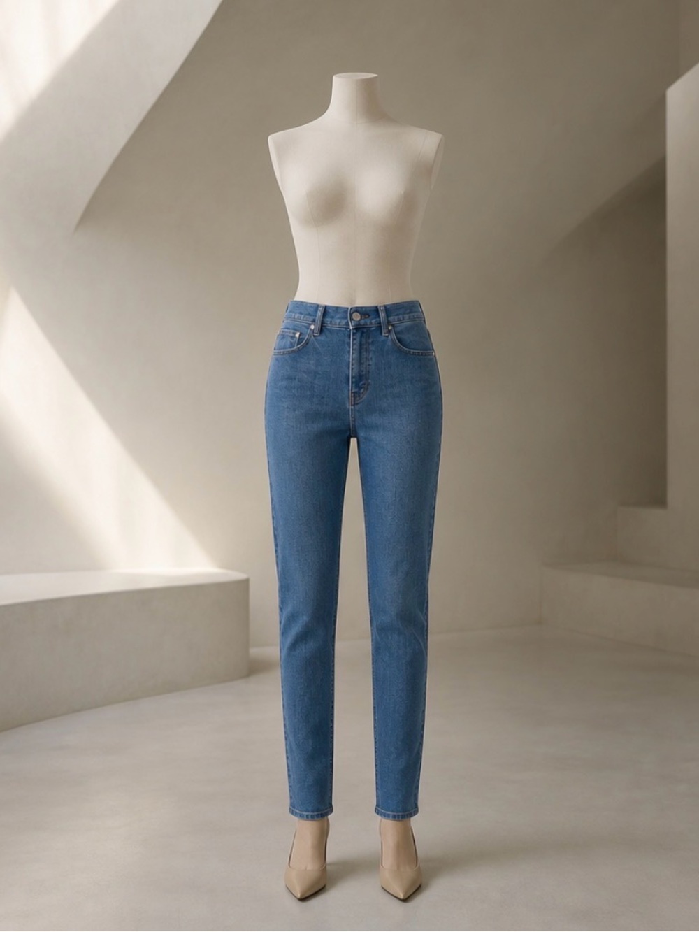 White House Black Market High-Rise Blue Slim Jeans